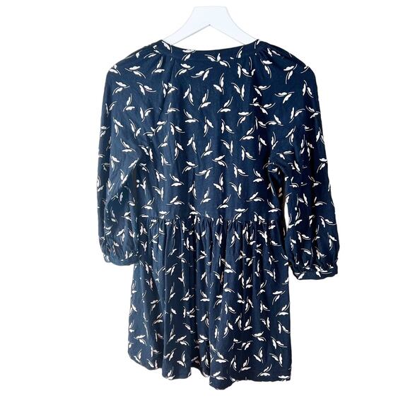 Anthropologie Maeve Butterfly Baby Doll Tunic y2k style Black White XS - Picture 9 of 10